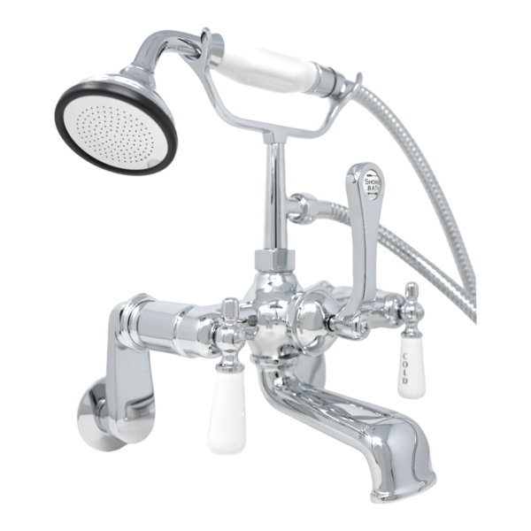 Mélangeur Lavabo 3 Trous – Commandes Leviers - Chromé Et Blanc - Elizabeth